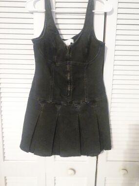 PINK Victoria's Secret Black Pleated Denim Dress for Young Girl